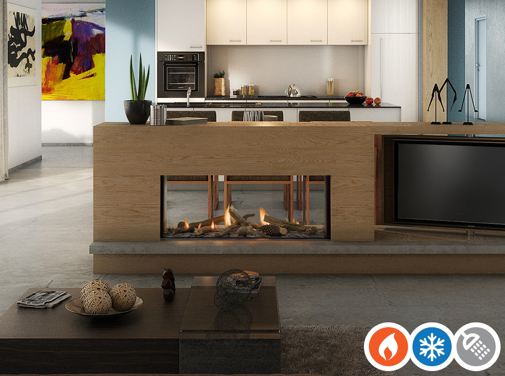 Escea DS1150 Gas Log Fire | Russells Heating, Cooling & Hot Water